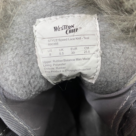 Western Chief Teal Speed Lace-Up Knit Boot - Picture 10 of 12